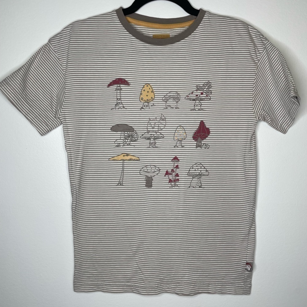 Souris Mini kids mushrooms graphic stripes t-shirt